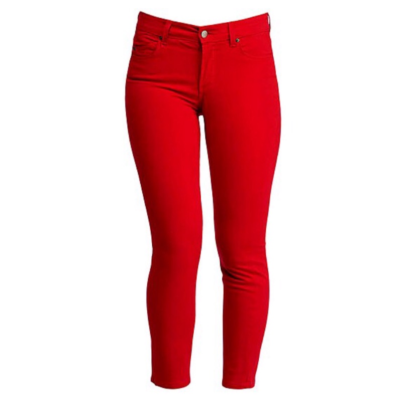 Nydj Jeans Trim/Tuck Red Denim Skinny Jeans Sz 0